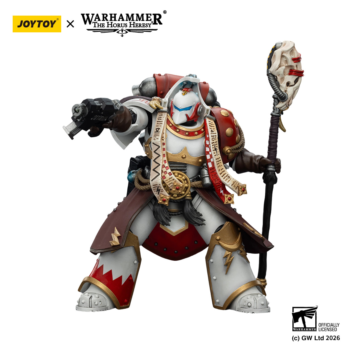 White Scars Stormseer Consul with Force Staff and Bolt Pistol - JOYTOY X WARHAMMER THE HORUS HERESY