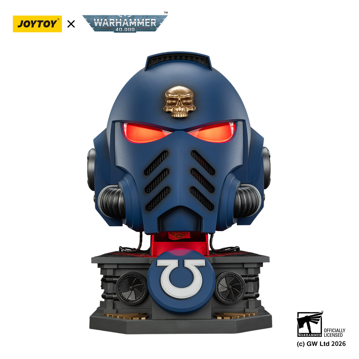JoyToy X Warhammer 40,000 - Ultramarines Captain MkX Helmet & Stand