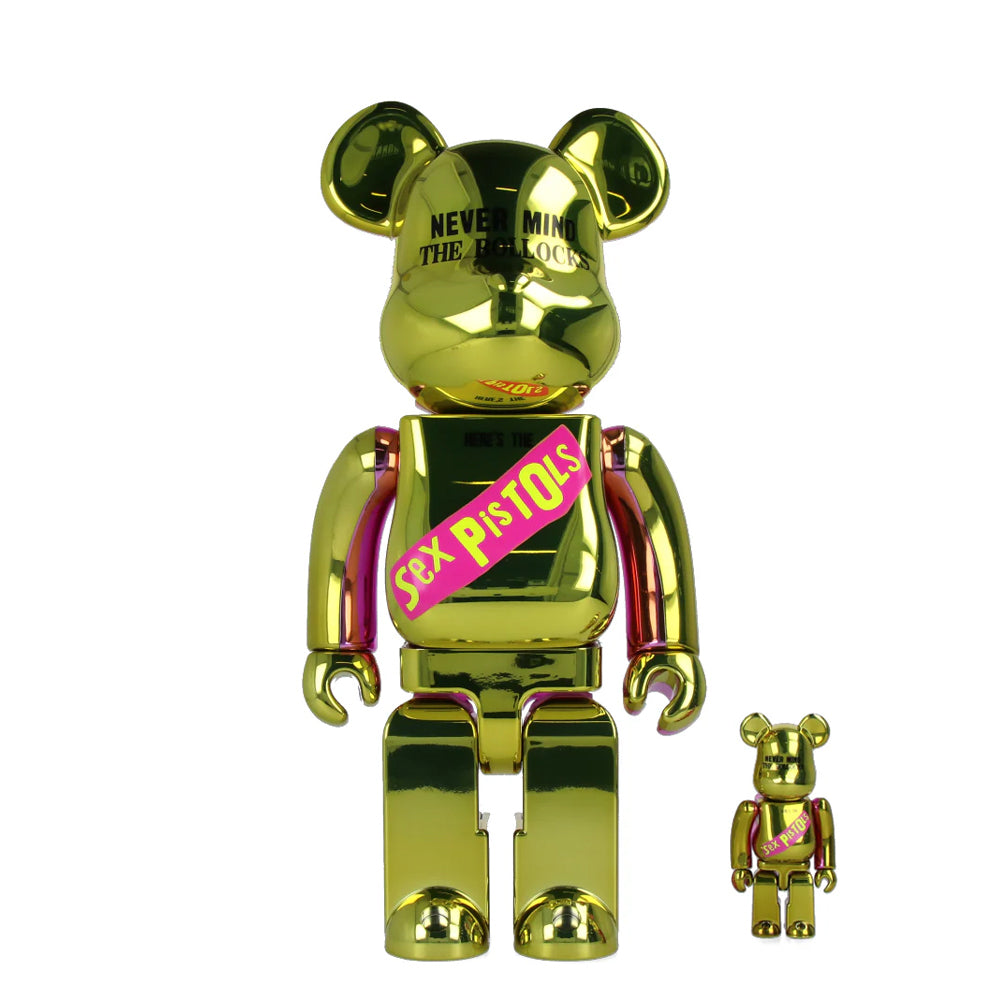 400% + 100% Bearbrick Sex Pistols - Never Mind the Bollocks - Chrome Ver.