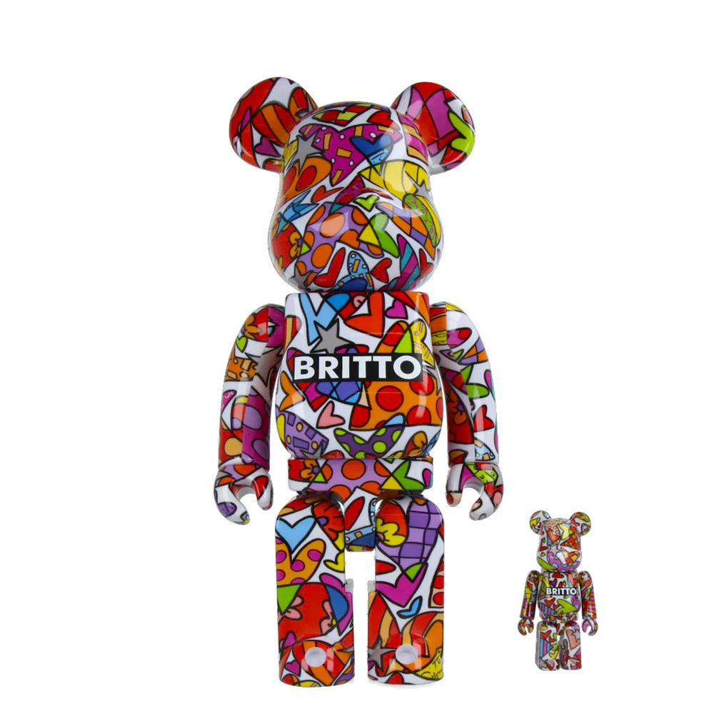 400% + 100% Bearbrick Romero Britto Heart