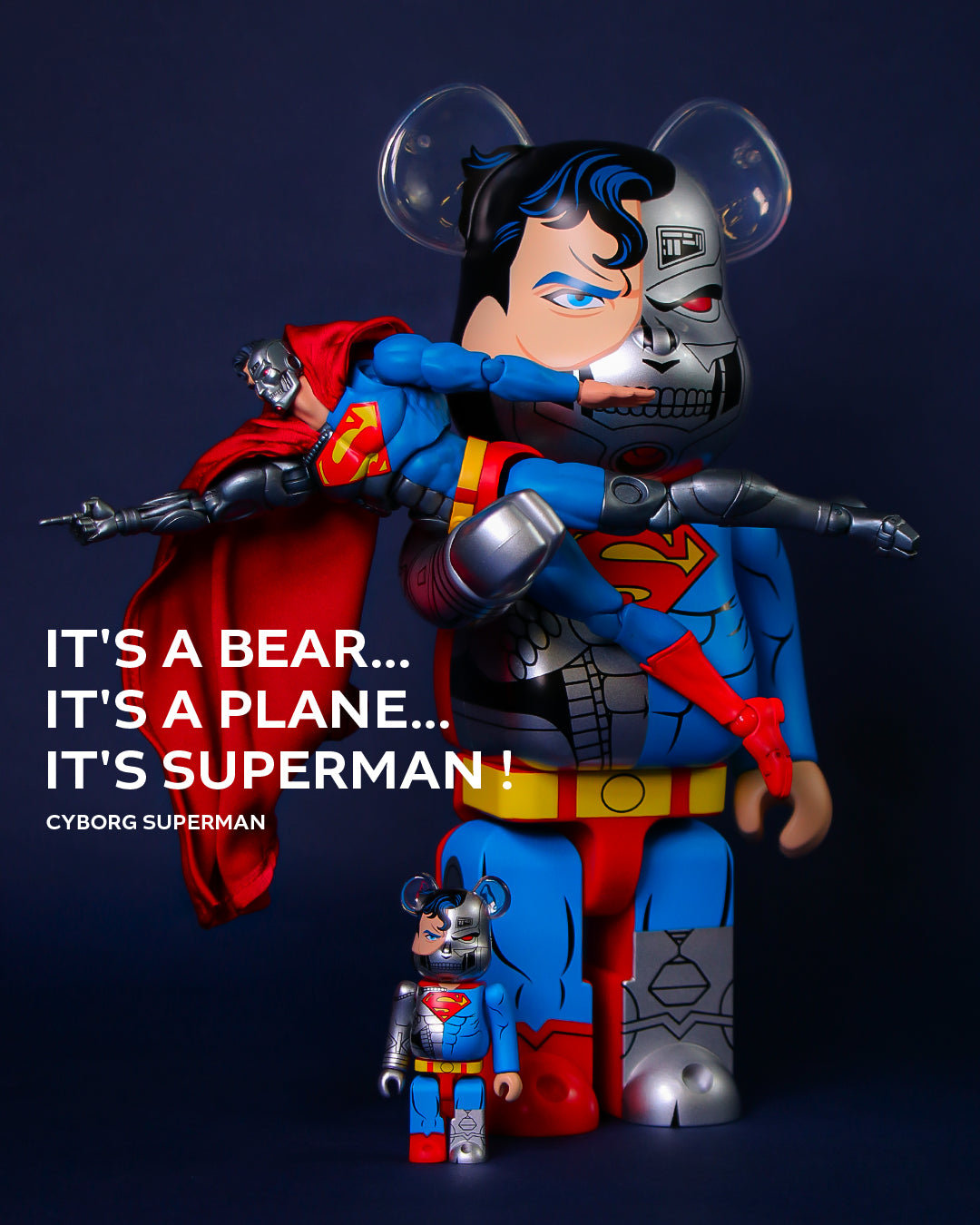 400% + 100% Bearbrick Cyborg Superman (The Return of Superman)