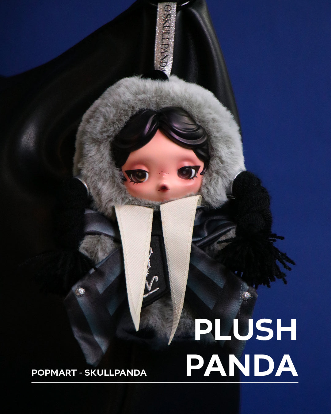 Skullpanda x Wednesday Plush (Nevermore Academy Uniform Version)