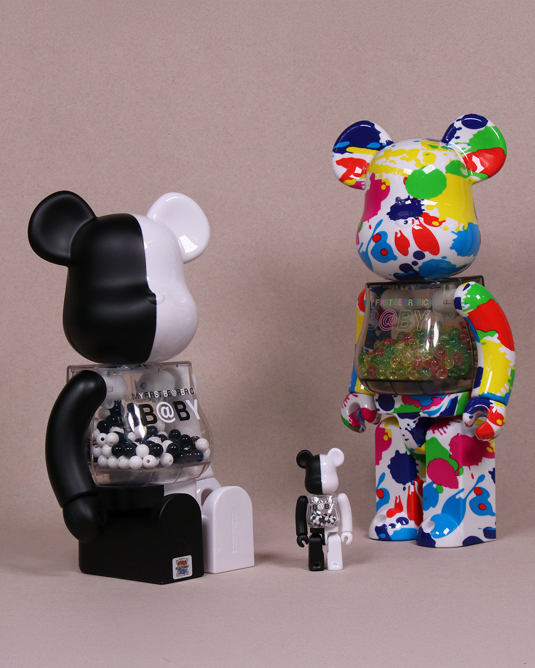 400% + 100% Bearbrick My First Baby Black & White