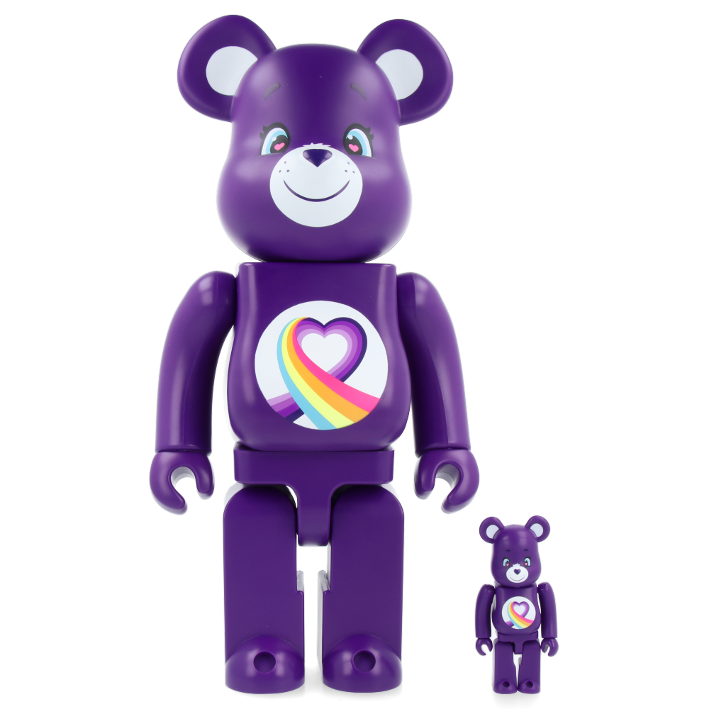 400% + 100% Bearbrick Rainbow Heart Bear