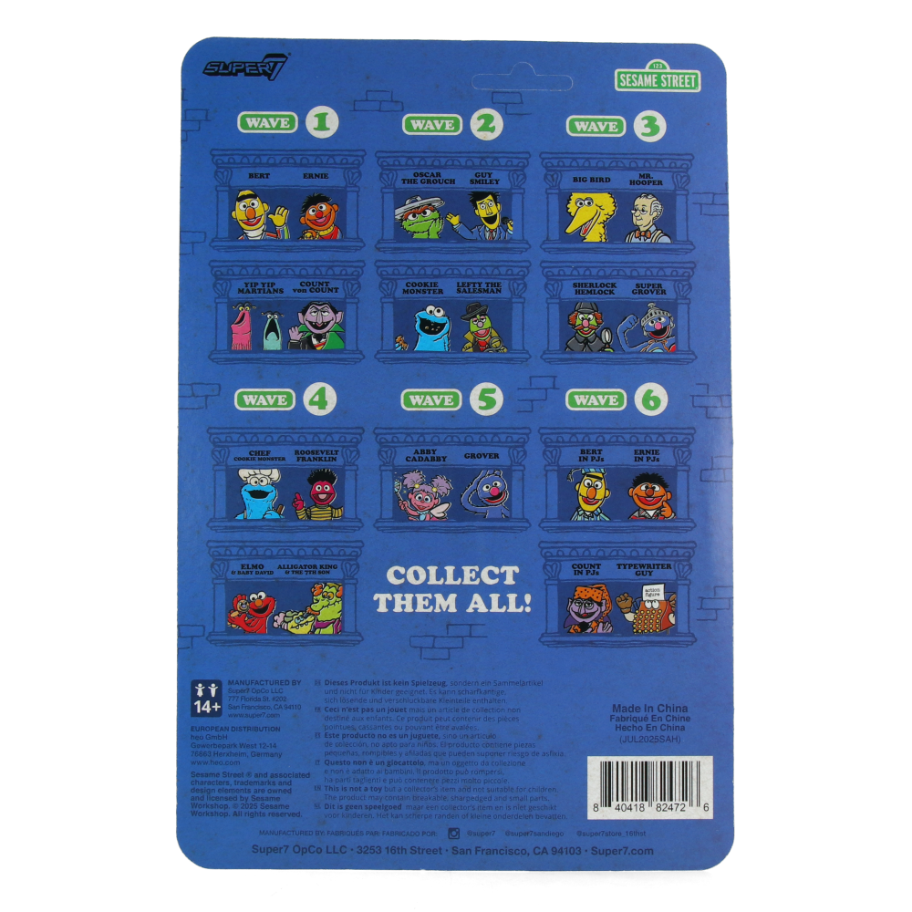 Sesame Street ReAction Figures Wave 6 - Count Von Count (PJs)
