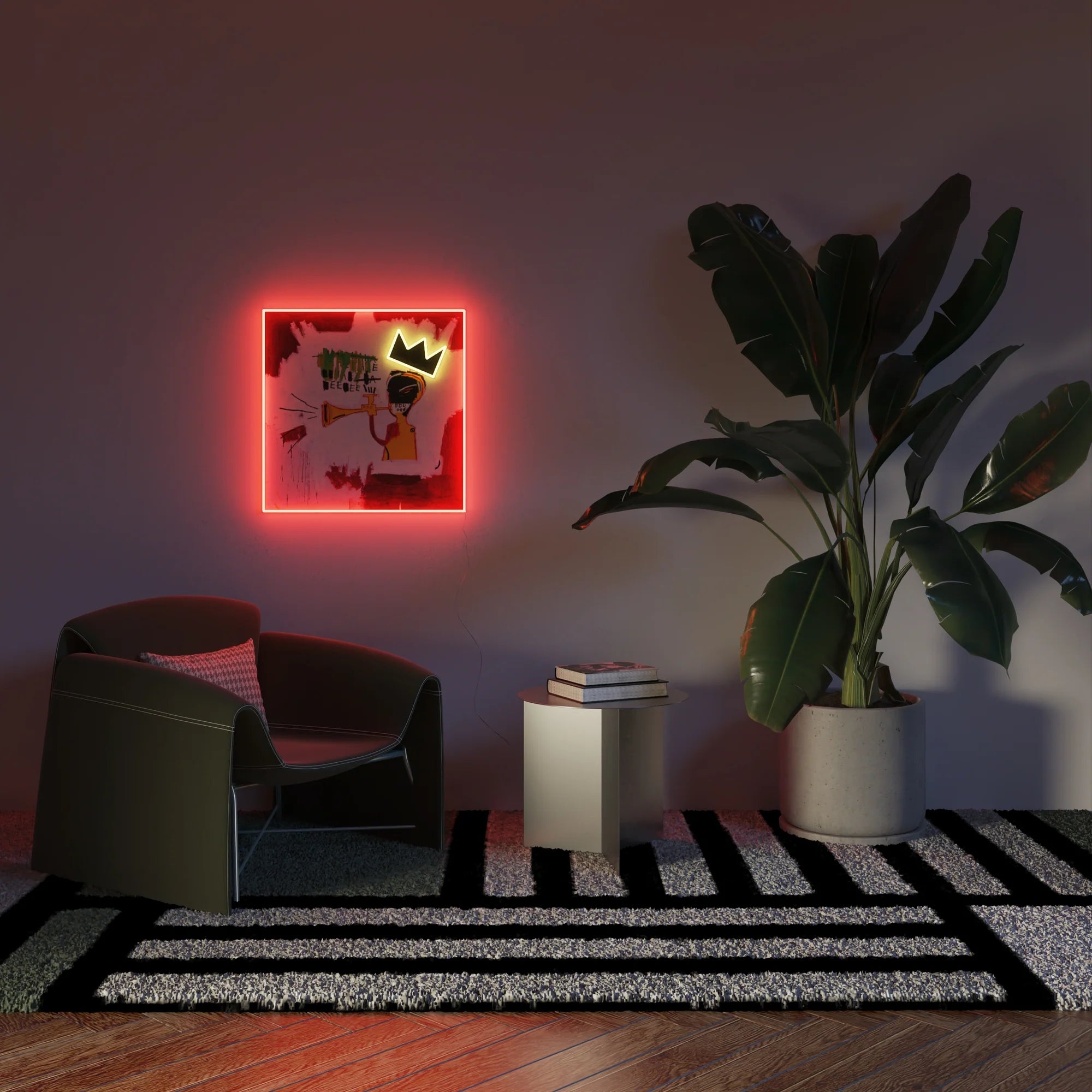 Trumpet Painting YP x Jean Michel Basquiat - Neon LED