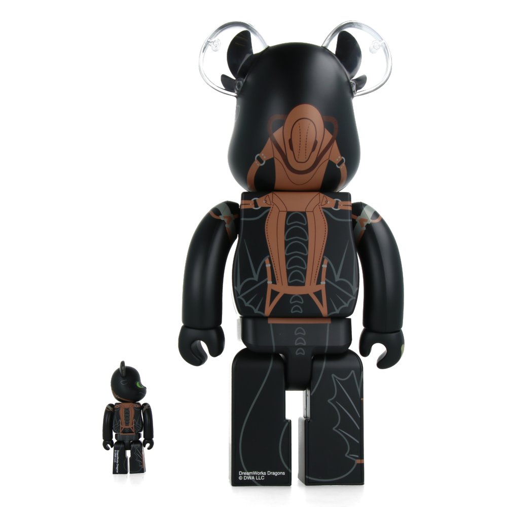 400% + 100% Bearbrick Toothless (How to Train Your Dragon)