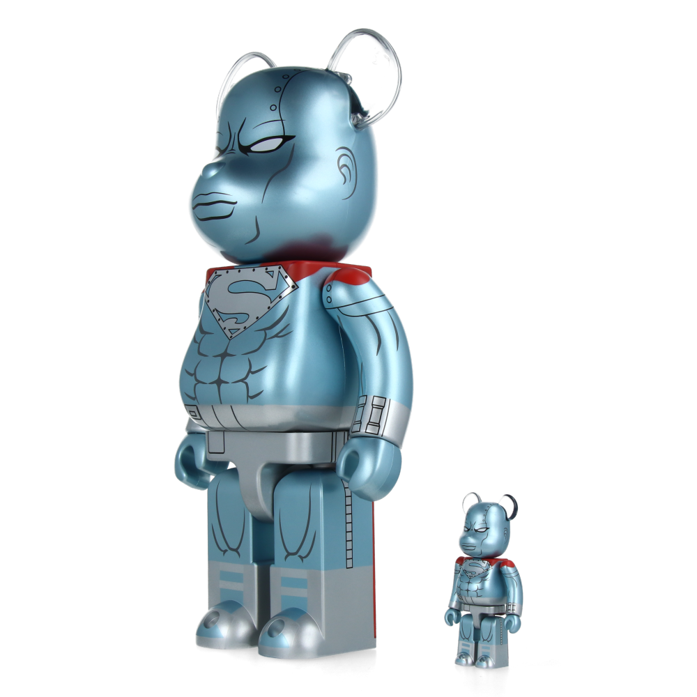 400% + 100% Bearbrick Steel (The Return of Superman)
