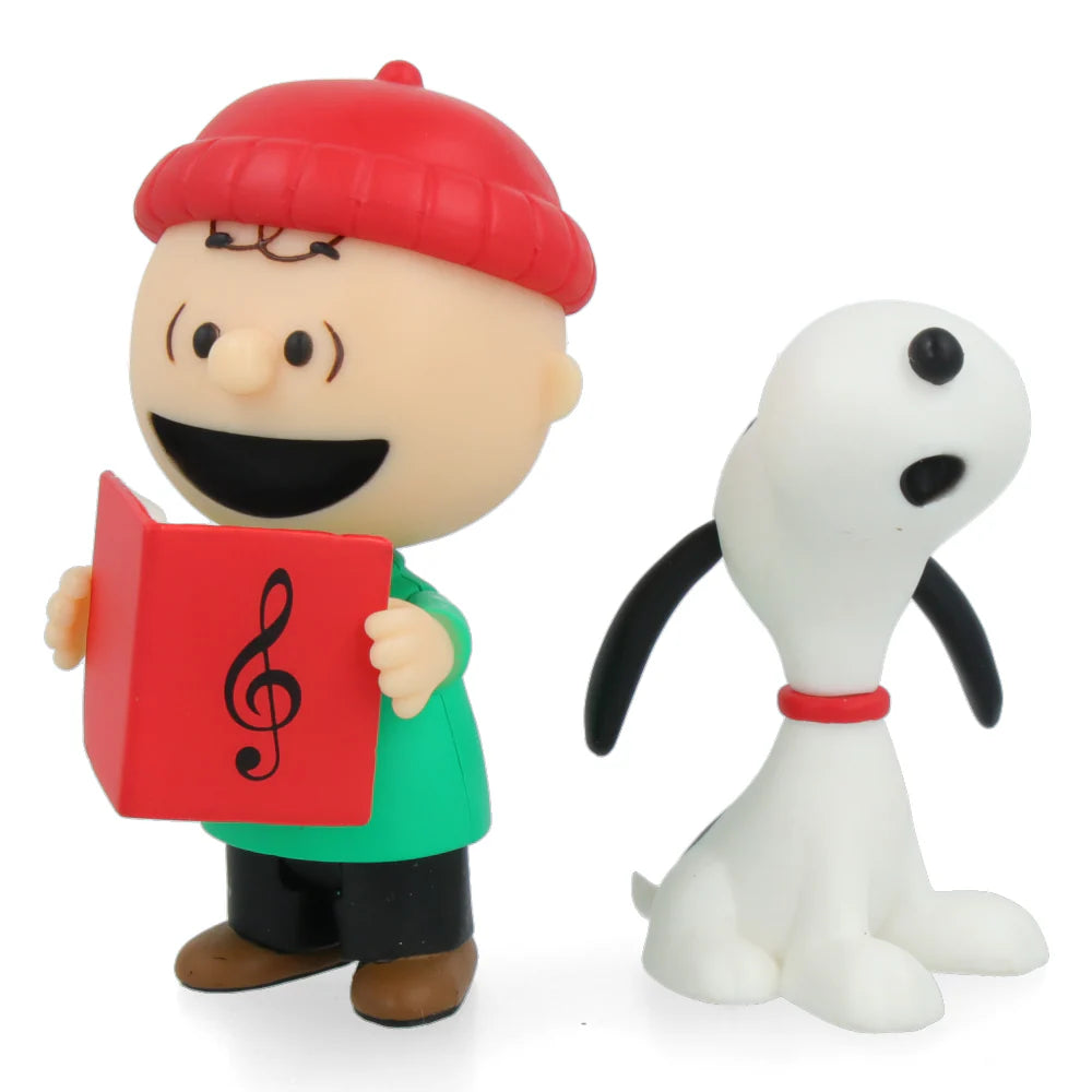 Charlie Brown and Snoopy (Caroling) - ReAction Figures Holiday Box Set, Super7