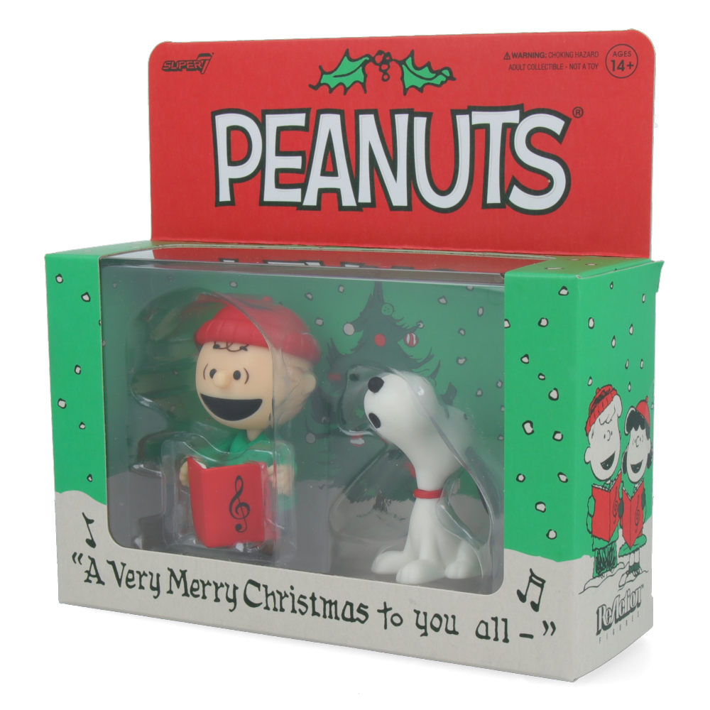 Charlie Brown and Snoopy (Caroling) - ReAction Figures Holiday Box Set