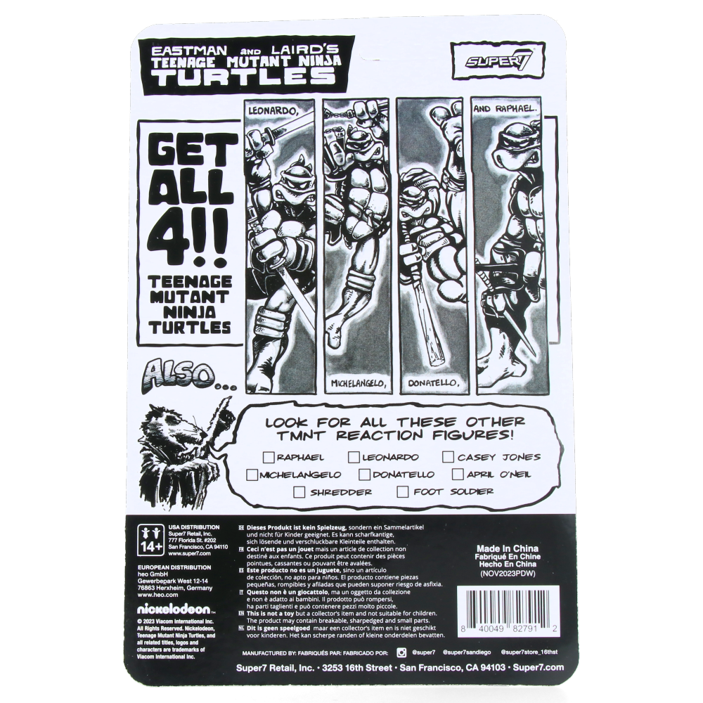 Raphael (Comic Greyscale) - Tortues Ninja - ReAction Figures Wave 9