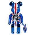 400% + 100% Bearbrick Sex Pistols - God Save The Queen - Chrome Ver.