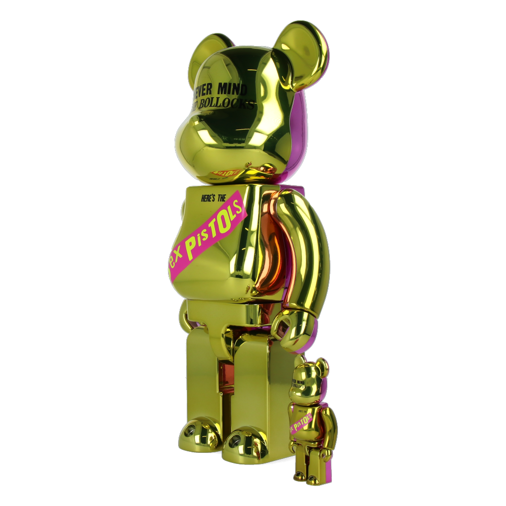 400% + 100% Bearbrick Sex Pistols - Never Mind the Bollocks - Chrome Ver.