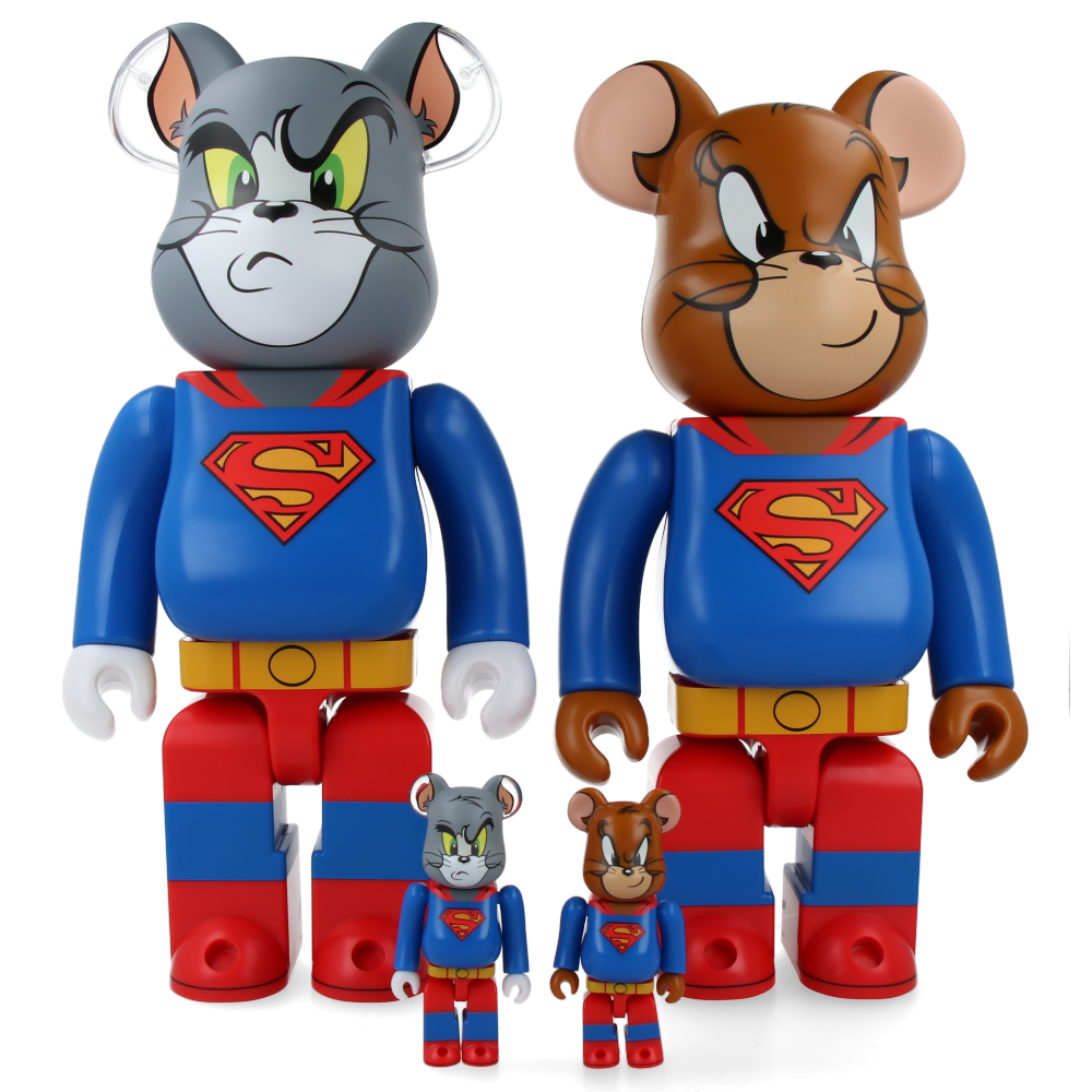 400% + 100% Bearbrick Tom and Jerry as Superman