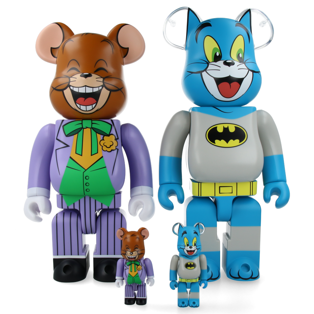 400% + 100% Bearbrick Tom as Batman and Jerry as The Joker