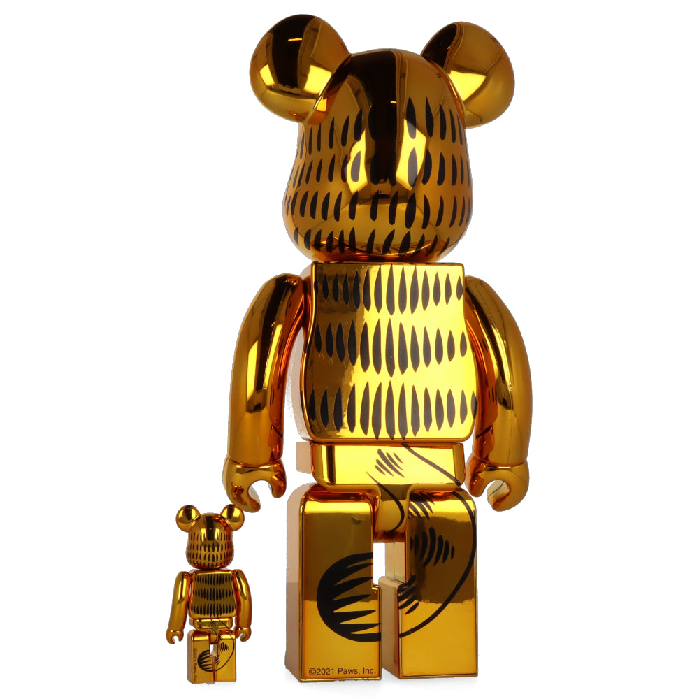 400% + 100% Bearbrick Garfield Gold Chrome