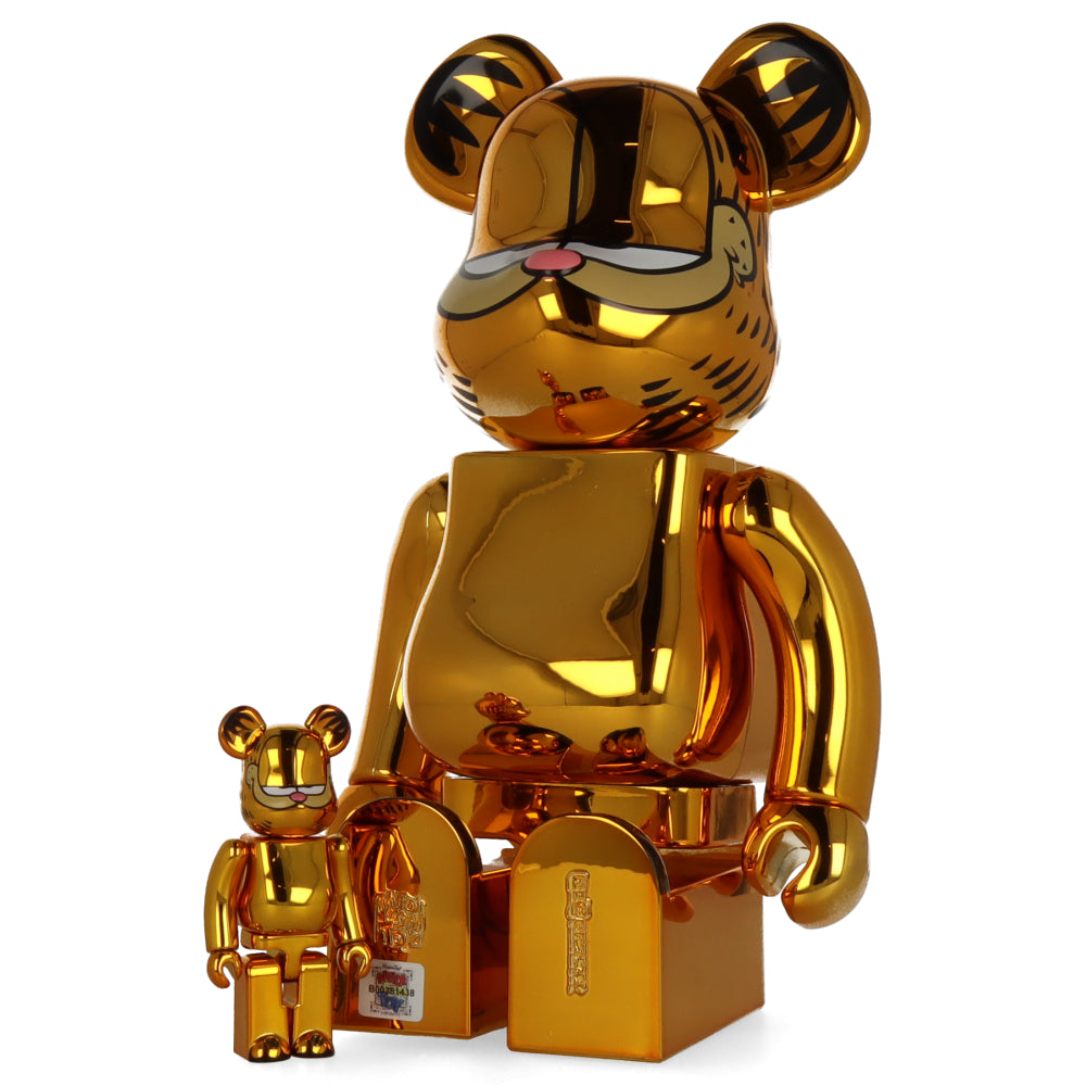 400% + 100% Bearbrick Garfield Gold Chrome