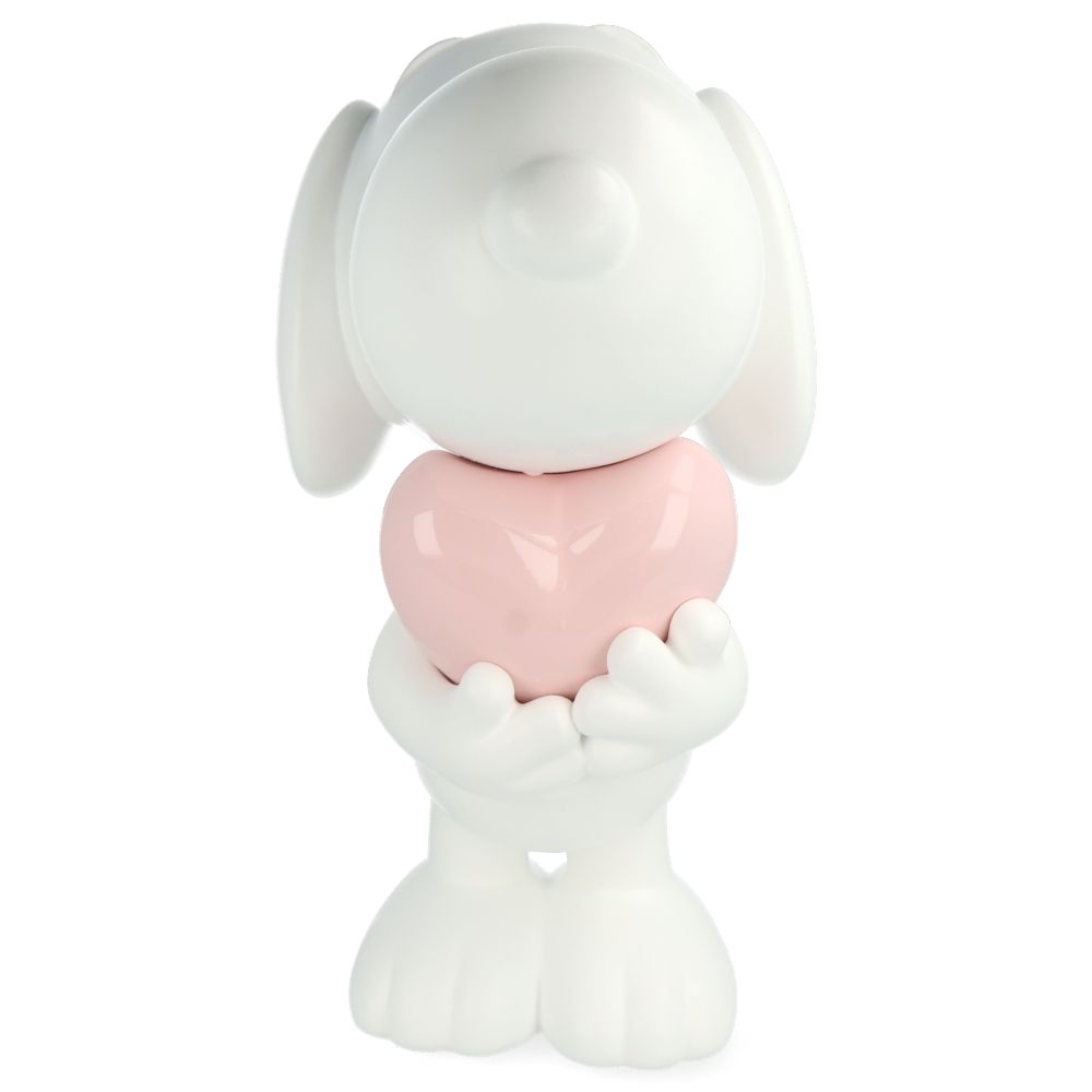 Snoopy Coeur Blanc Mat et Rose Pastel - (Peanuts)