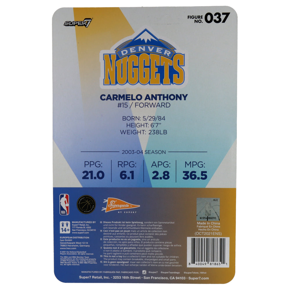 NBA Hardwood Classics Supersports Figuras Carmelo Anthony (Nuggets) - Figura de reacción
