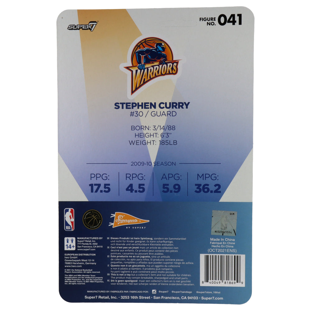 NBA Hardwood Classics Supersports Figures Stephen Curry (Warriors) - ReAction figure
